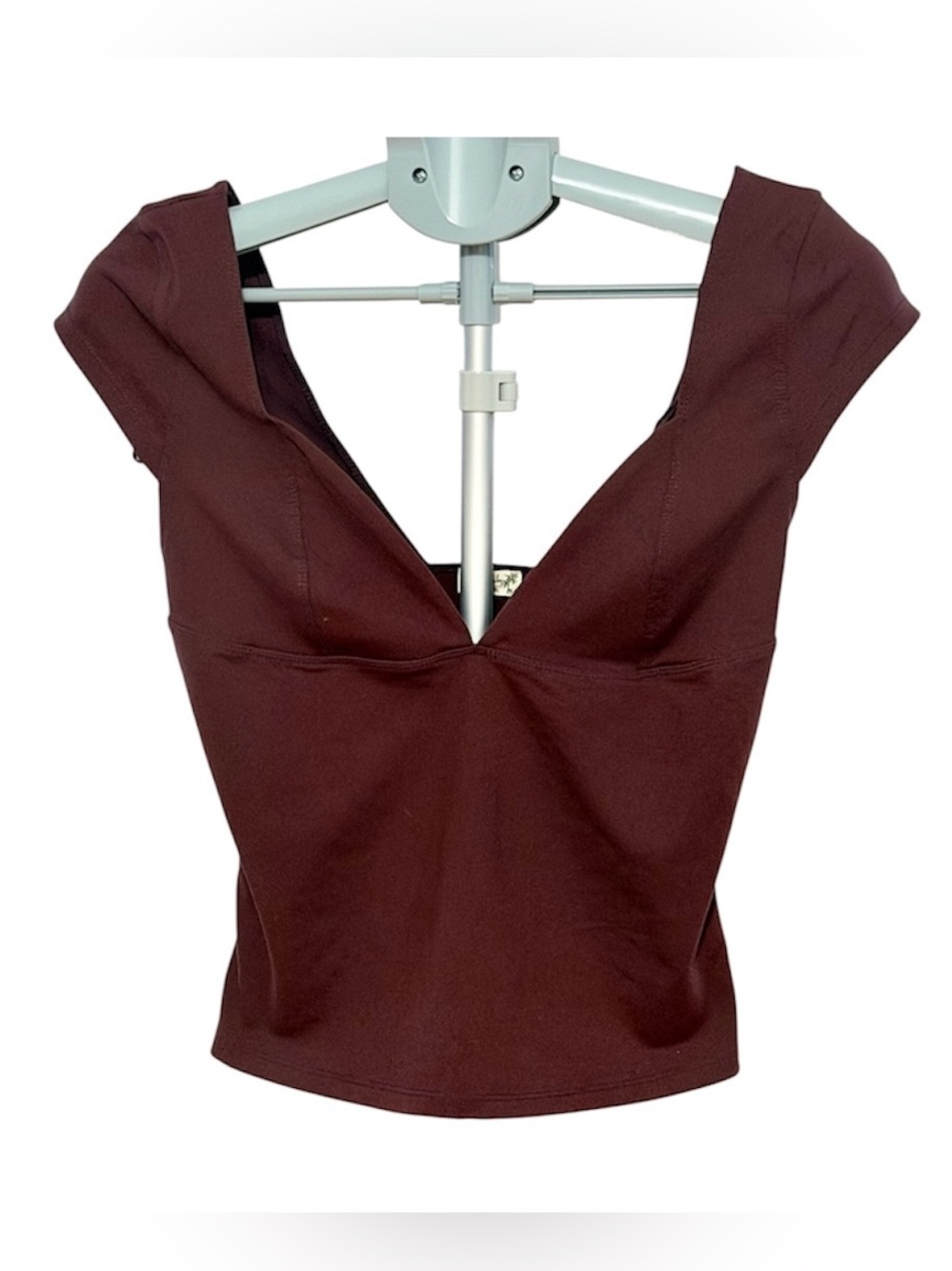 Free People Deep Burgundy V-Neck Cap Sleeve Camisole